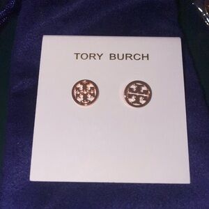 Tory Burch Gold Logo Stud Earrings